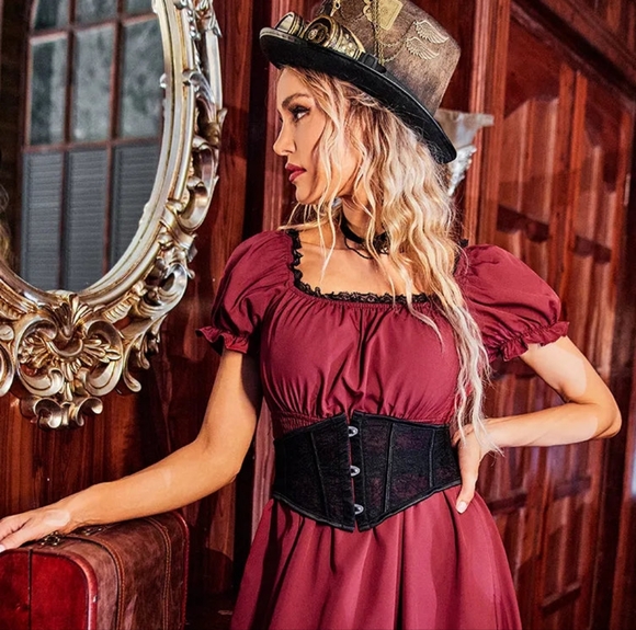 ⭐ Black Lace-up Back Waist Cincher NWT - Picture 4 of 6